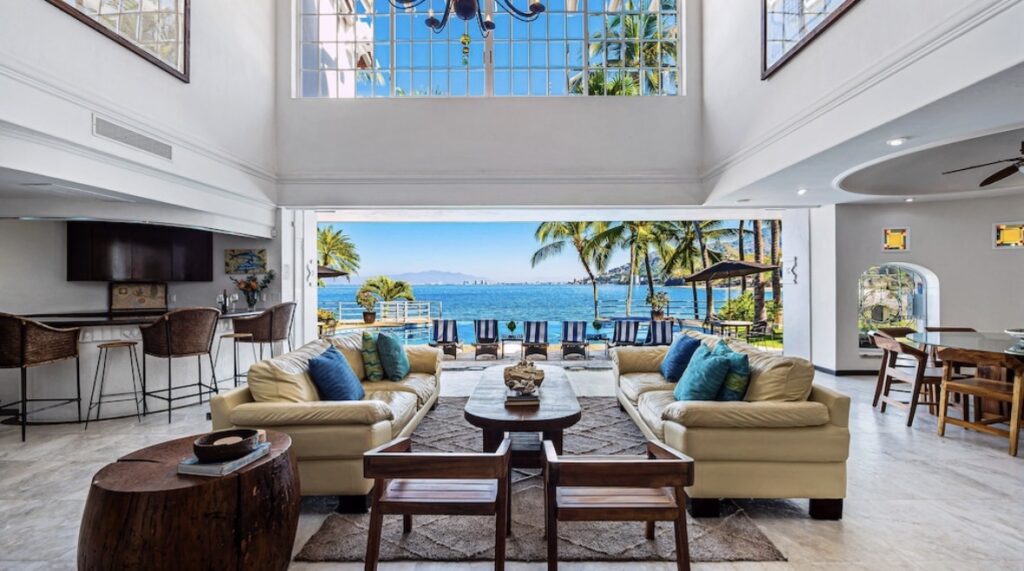 Spacious luxury villa interior with open living area designed for families and groups