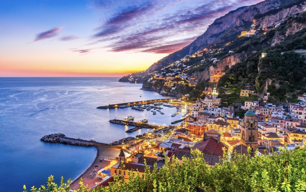 Amalfi,Italy night view of the beutifull Coast.