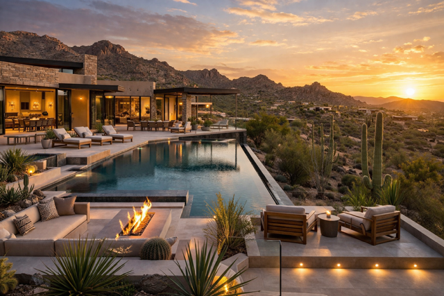 Scottsdale luxury estates with infinity pool.